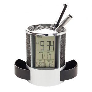 PORTA LAPICES RELOJ ALARMA [J664]