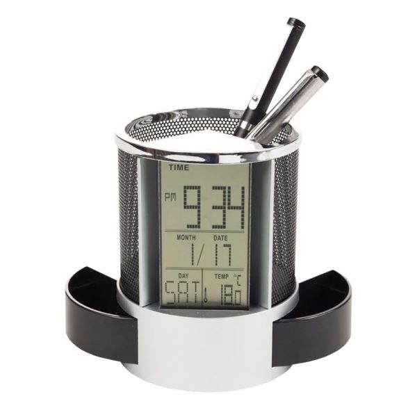 PORTA LAPICES RELOJ ALARMA [J664] 2