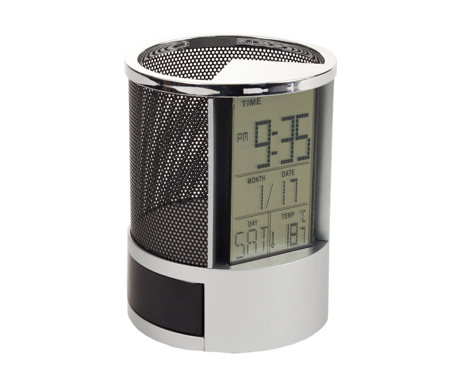 PORTA LAPICES RELOJ ALARMA [J664]